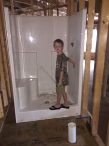 Built in shower