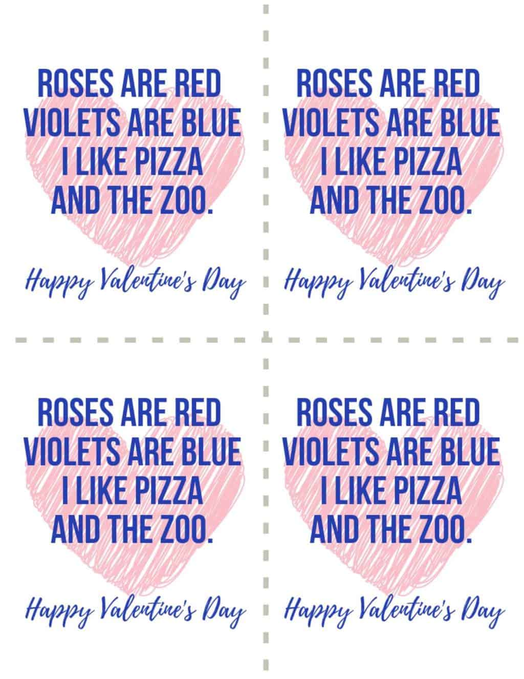 Valentine's Day Card Blue writing