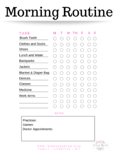 morning routine with kids