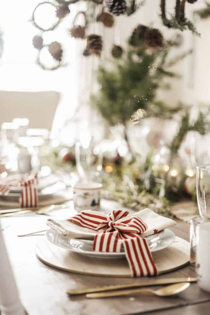 Christmas Ribbon on table