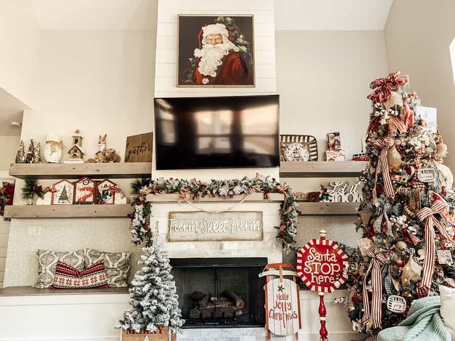 Family Room with Christmas Decor