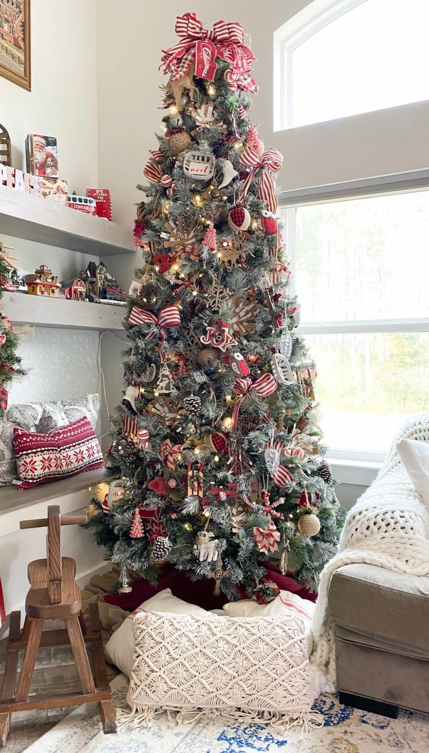 Christmas Tree with Traditional and Rustic Decor - Tribe of Burton