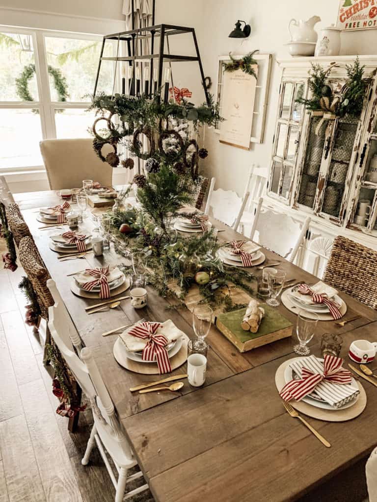 Christmas Home Tour Farmhouse table.