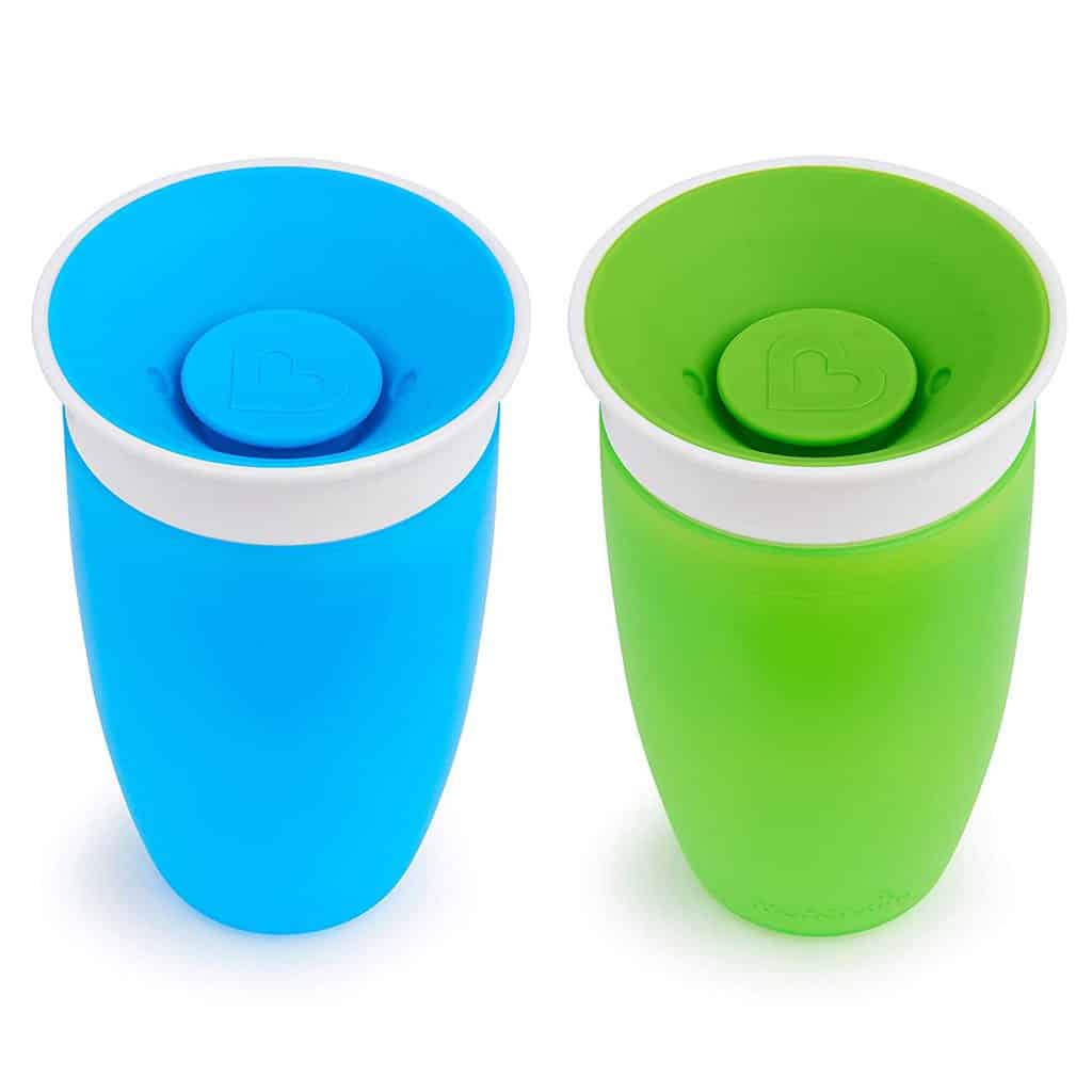 A Bright Blue and Green Sippy Cup