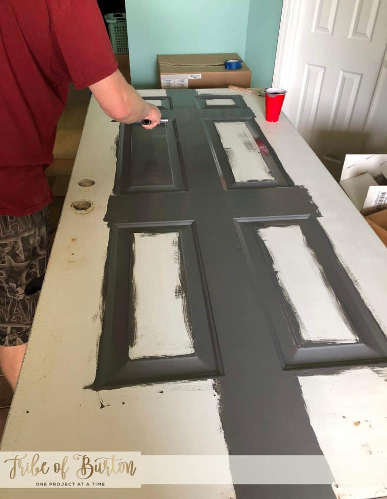 Painting a door Gray with the middle painted 