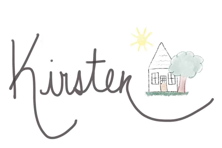 Kirsten signature with house