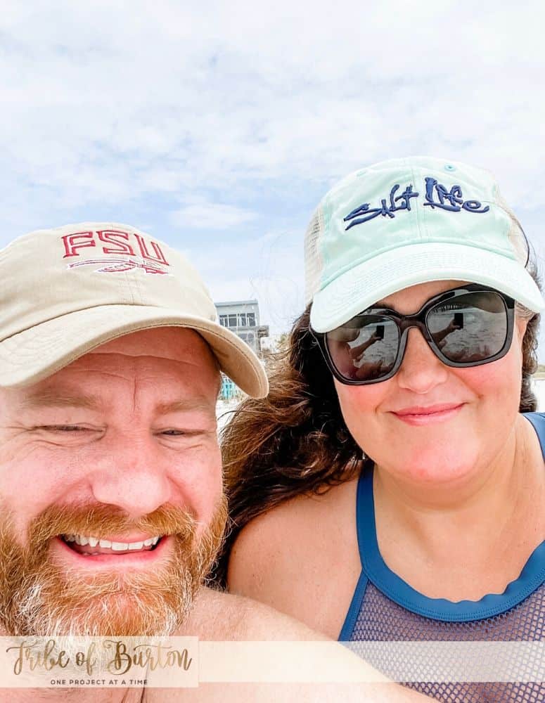 Guy and Girl at the beach on their anniversary