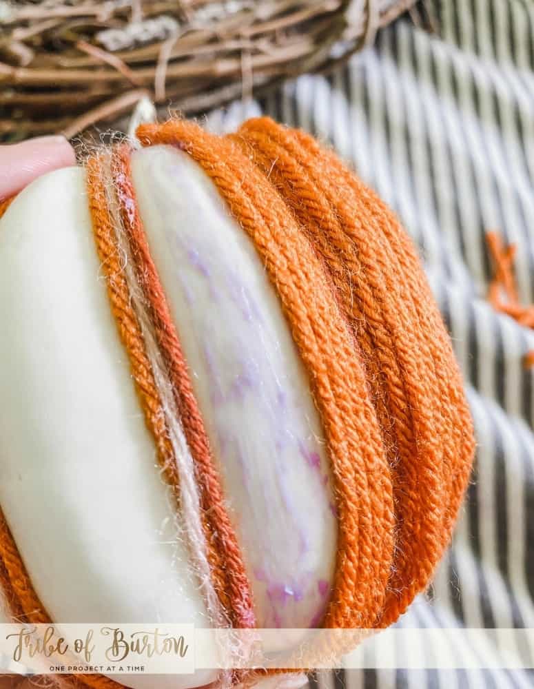 Glue stick rubbed on a Pumpkin