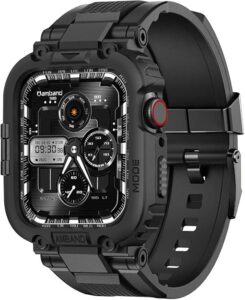 High-tech smartwatch with rugged design and advanced fitness tracking features. Perfect for active lifestyles and outdoor adventures.