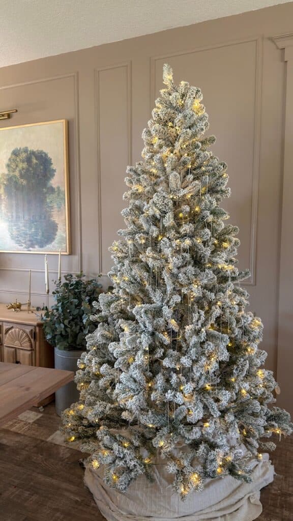 King of Christmas 8 foot Prince Flock artificial Christmas tree with warm white LED lights